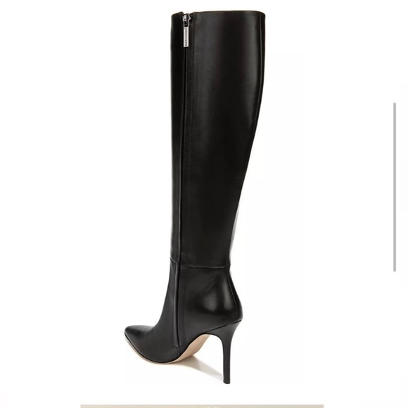 VERONICA BEARD Lisa Tall Black Pointed Toe Leather Boots Knee High New 9 - Picture 5 of 11